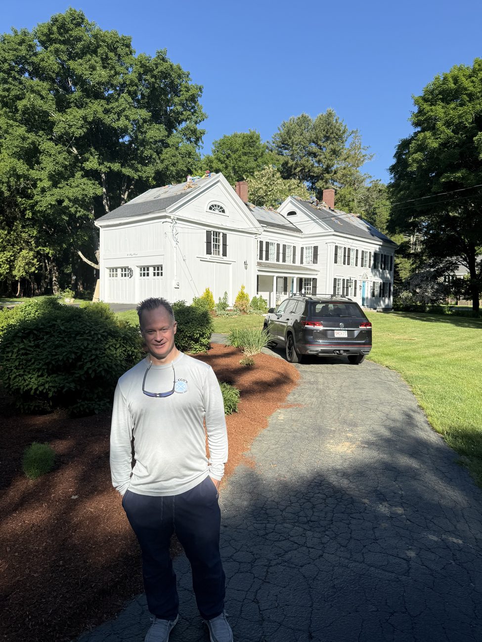 Completed roofing project on a classic colonial in the Dedham, MA area